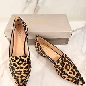 Franco Sarto Brown and Black Leopard Print Flats
